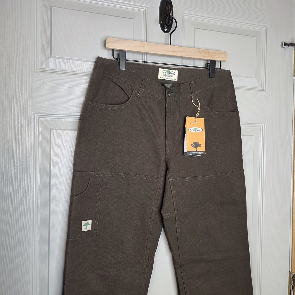 NWT Arborwear Original Tree Climber Pants 8x32 Brown Womens Double Knee Canvas - Picture 2 of 9